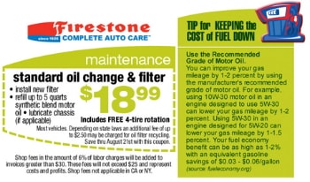 Firestone Coupons – Tires, Oil Change, Brakes, Wheel Alignment – A ...